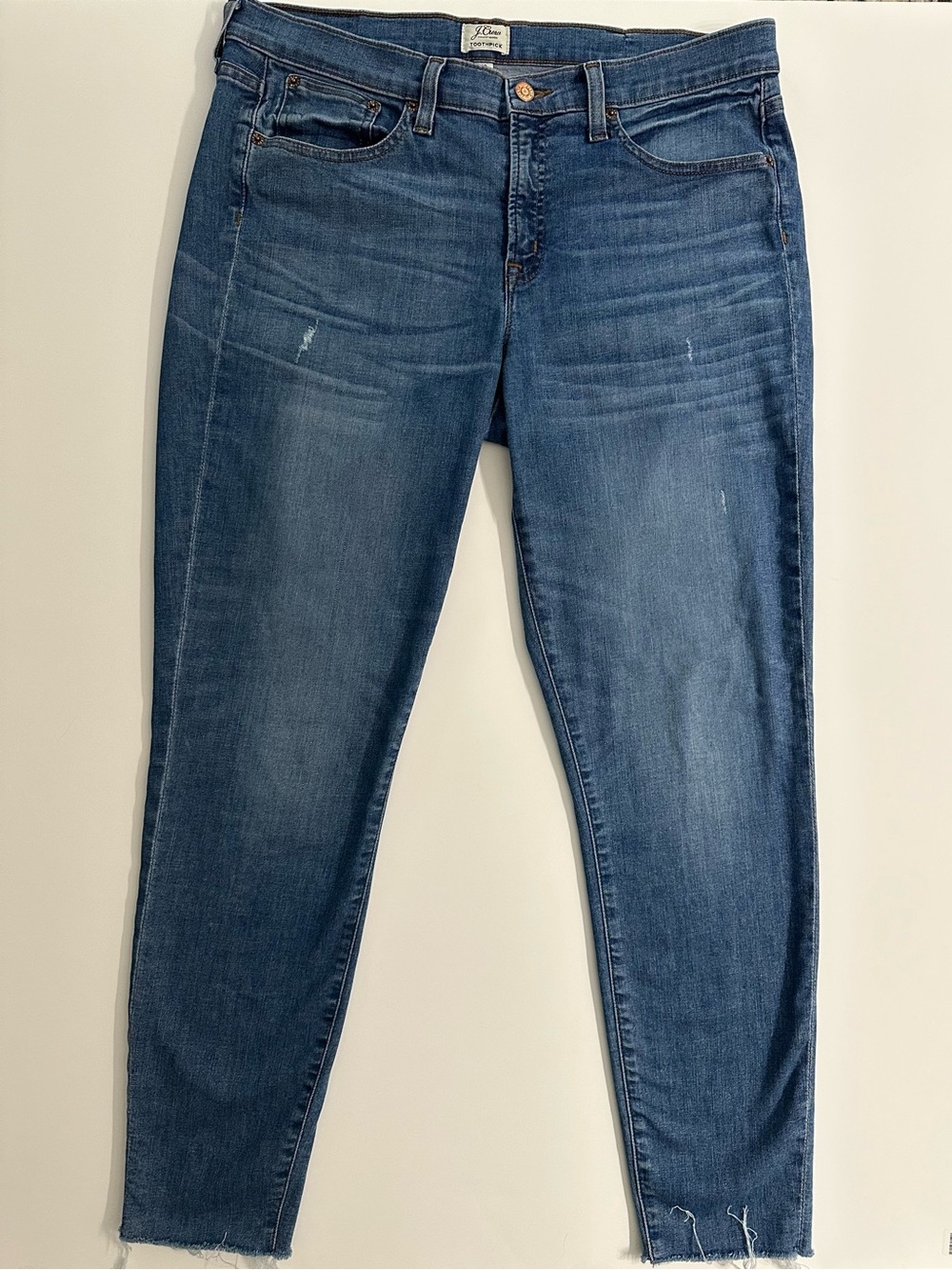 J. Crew Women’s Size 32 Toothpick Skinny Jeans Distressed Hem